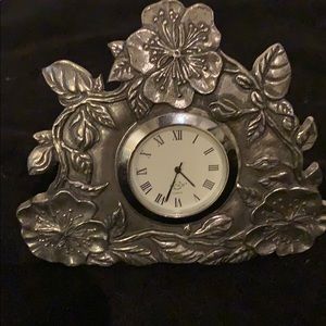 Pewter bedside table clock